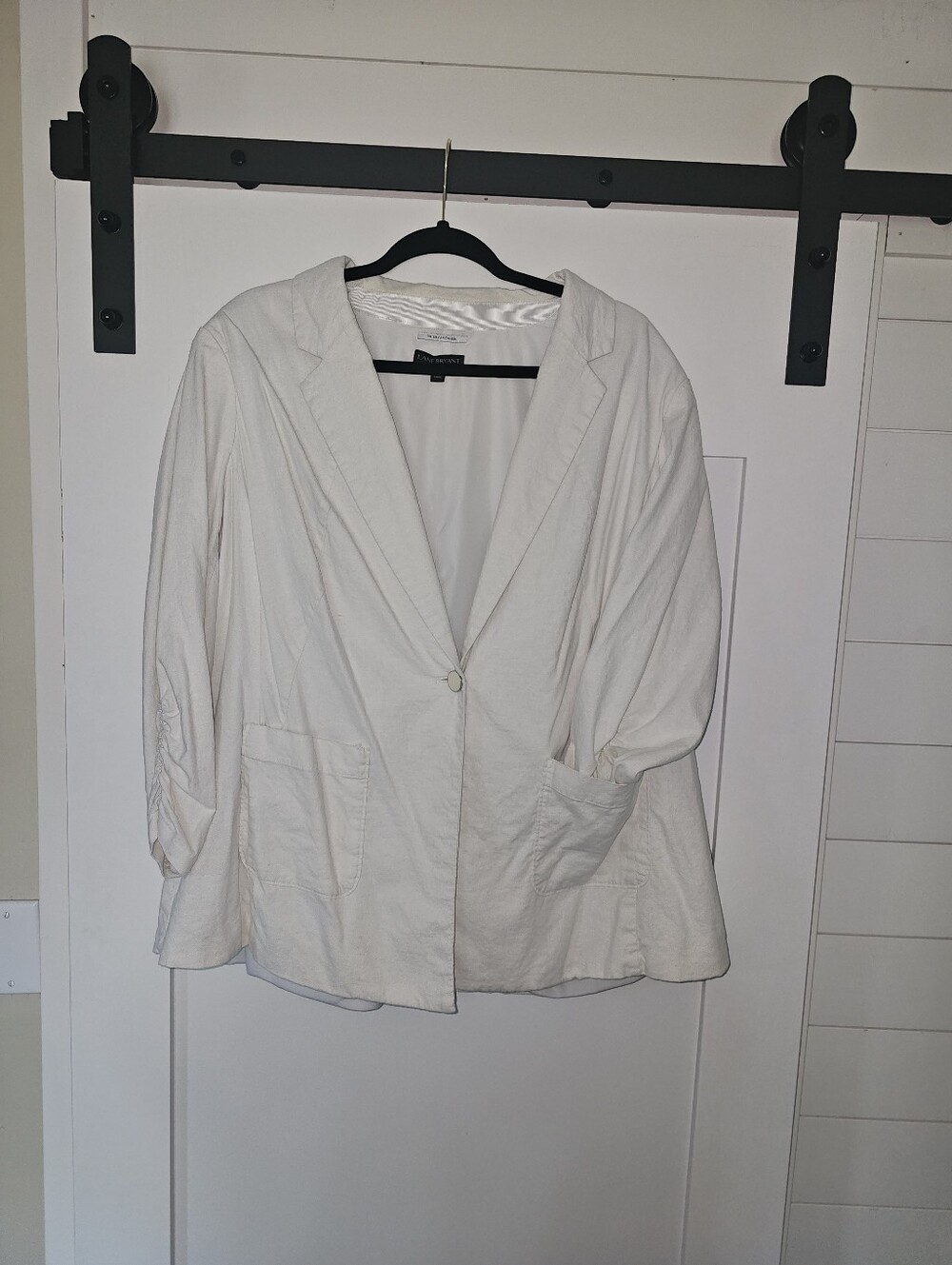 Lane Bryant Cream Single-Button Blazer